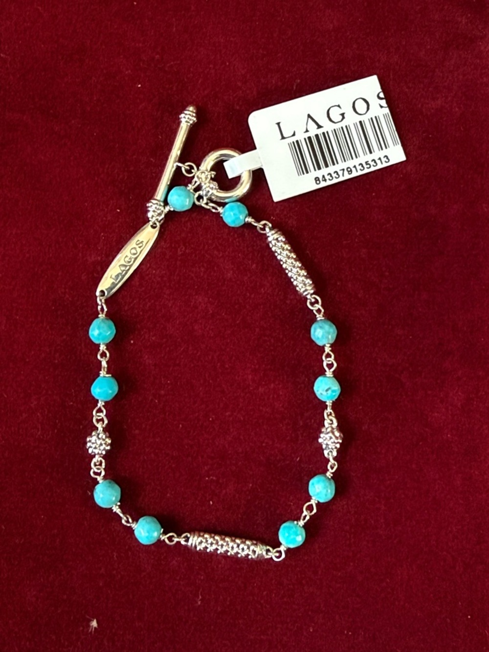 Caviar Icon Turquoise Beaded Bracelet from Lagos Size S(6) - Picture 7 of 8